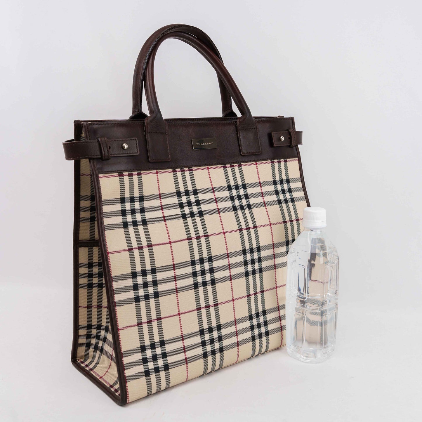 Burberry Nova Check Canvas & Leather Tote Bag – Brown