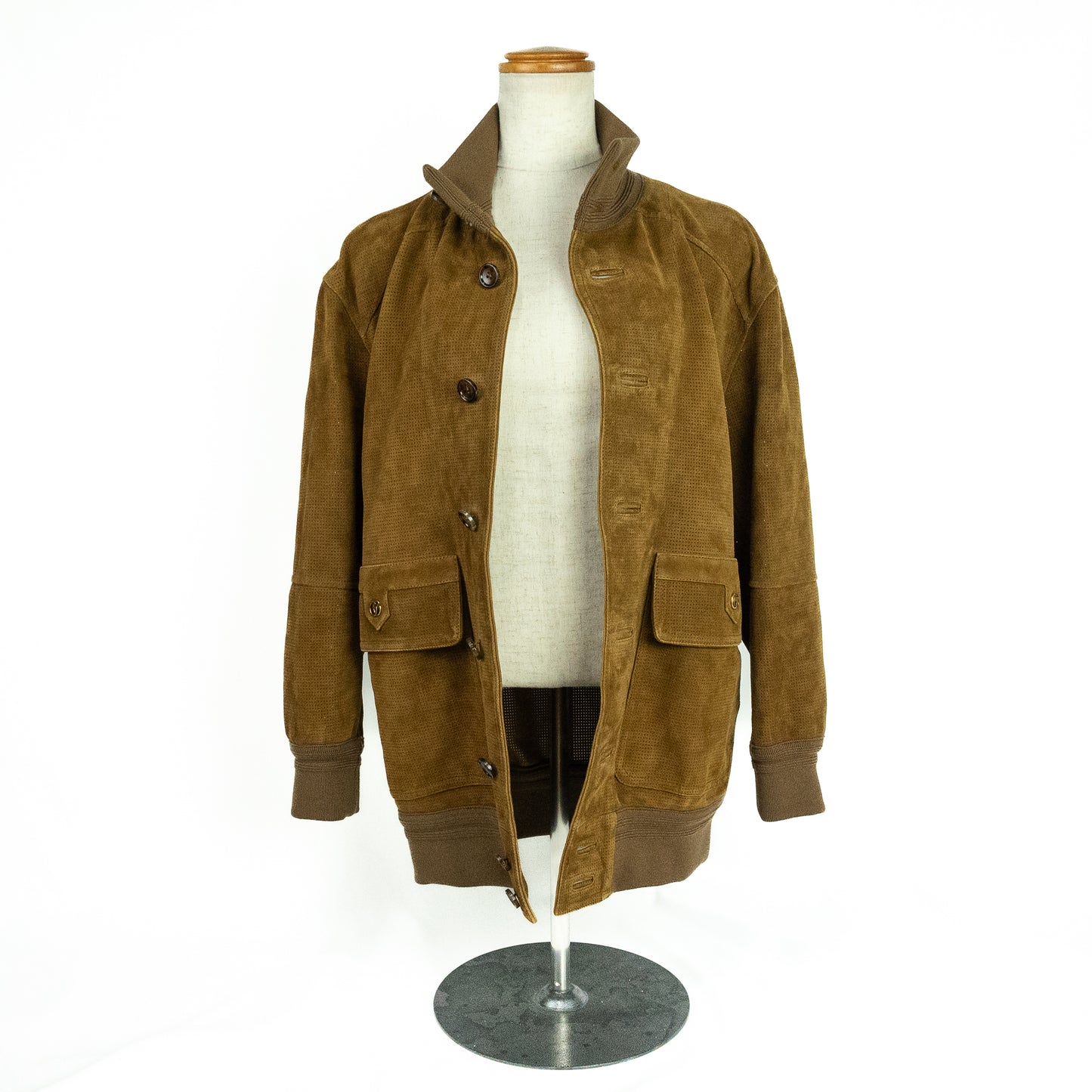Gucci Bomber Jacket Vintage Look Perforated Suede Leather