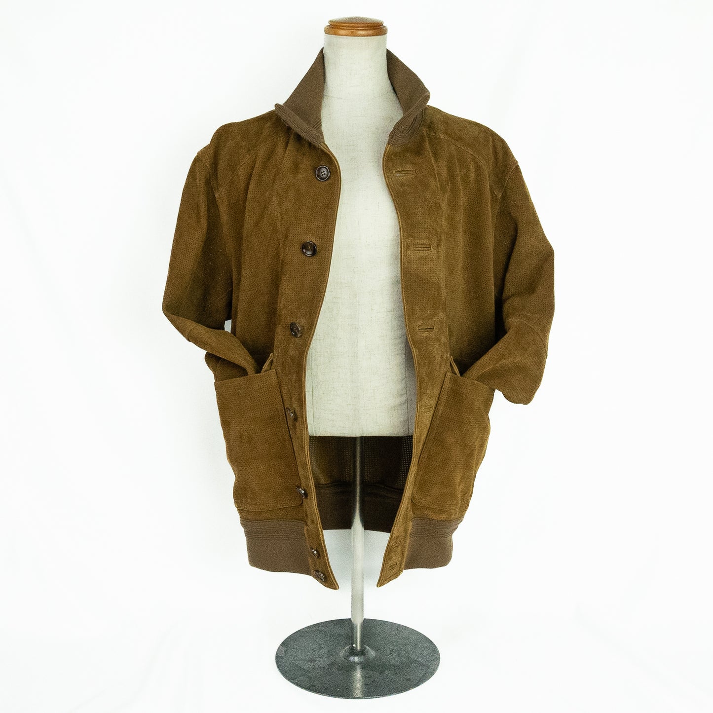 Gucci Bomber Jacket Vintage Look Perforated Suede Leather
