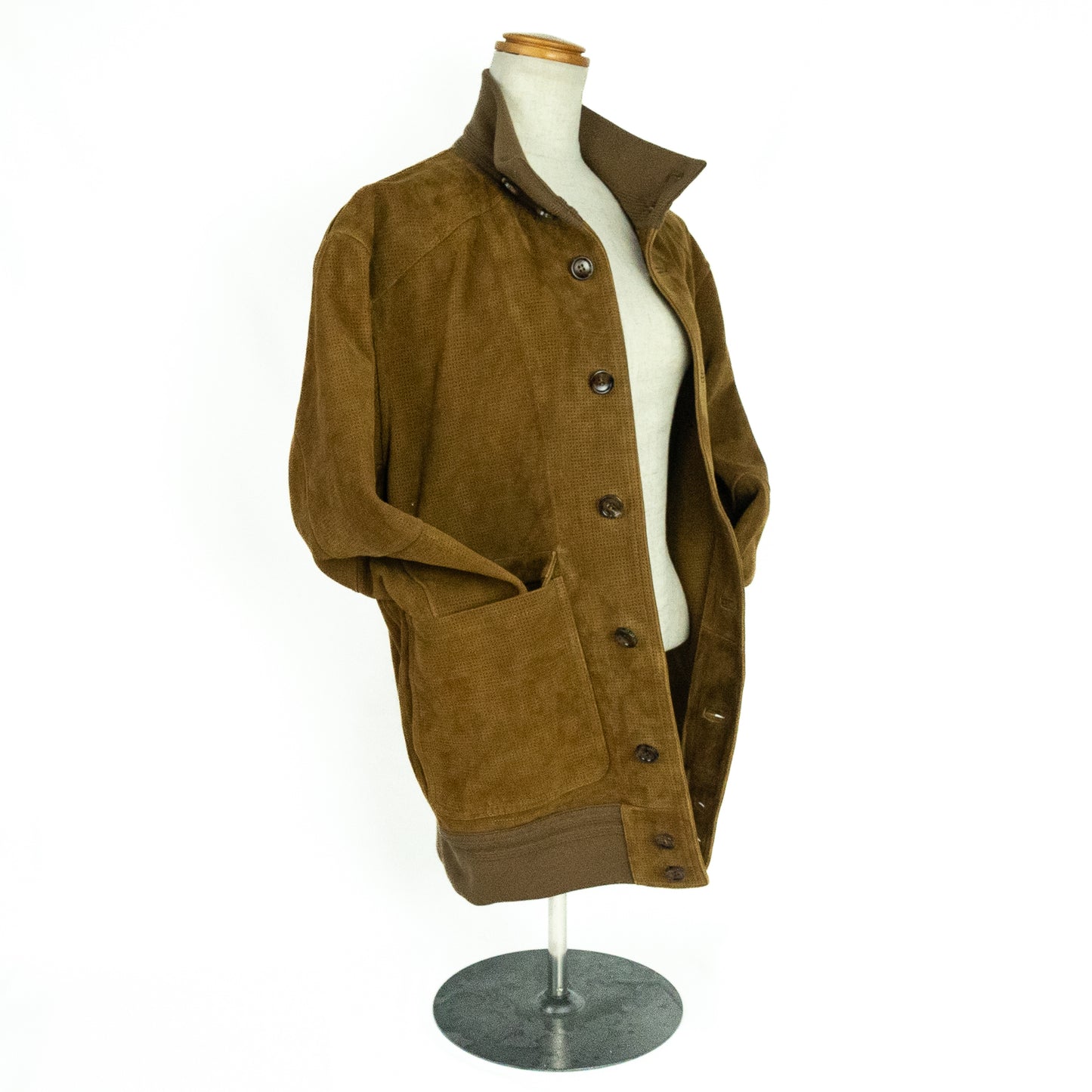 Gucci Bomber Jacket Vintage Look Perforated Suede Leather