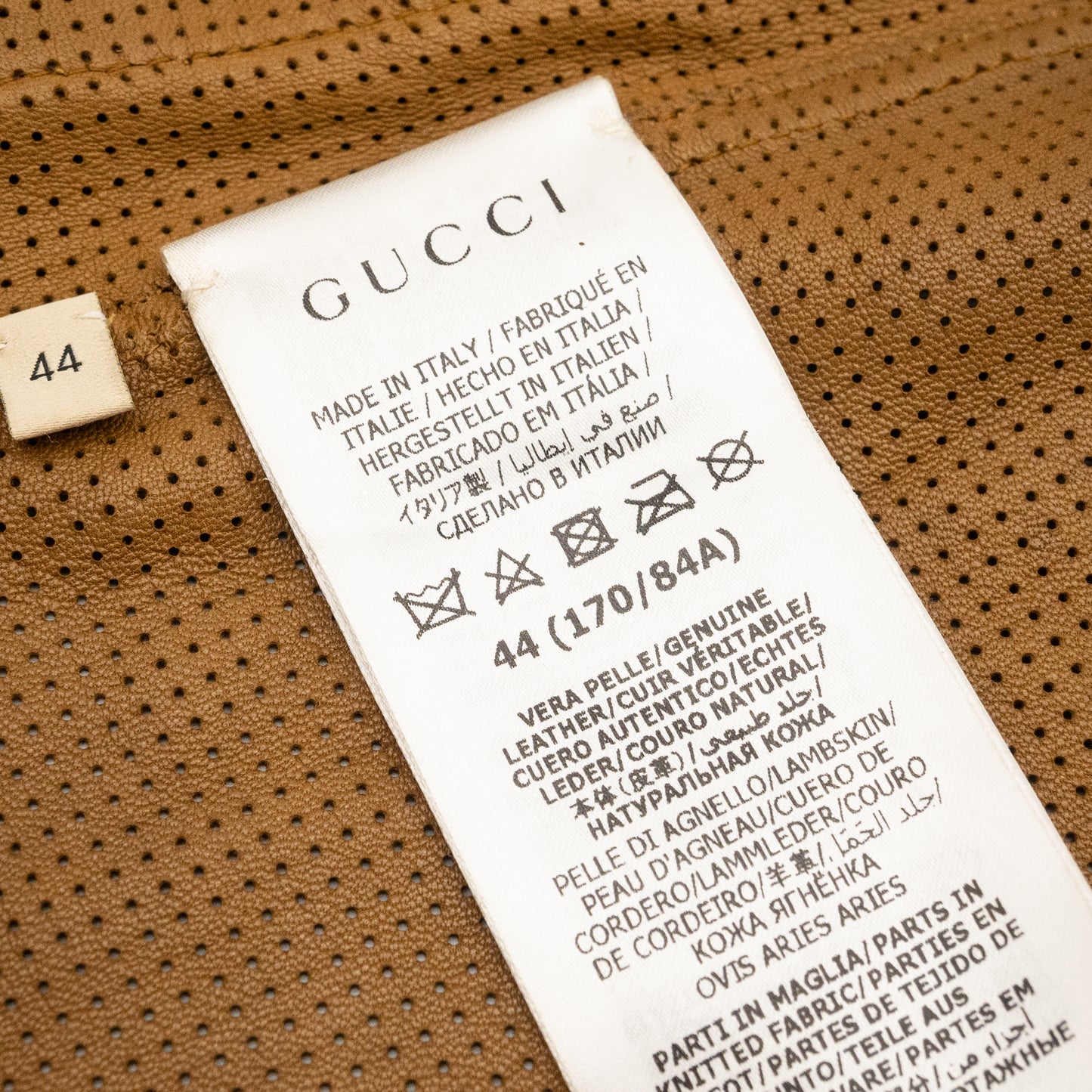 Gucci Bomber Jacket Vintage Look Perforated Suede Leather