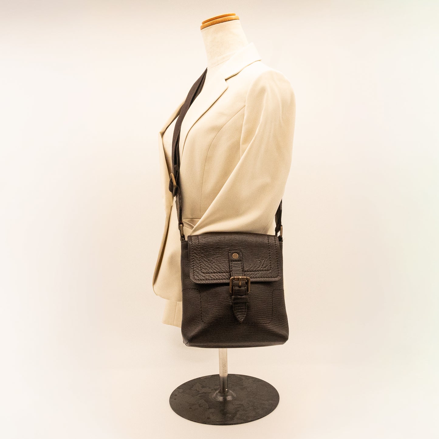 Louis Vuitton Utah Dark Brown Leather Crossbody Bag