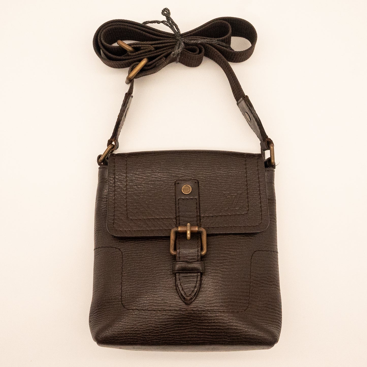 Louis Vuitton Utah Dark Brown Leather Crossbody Bag