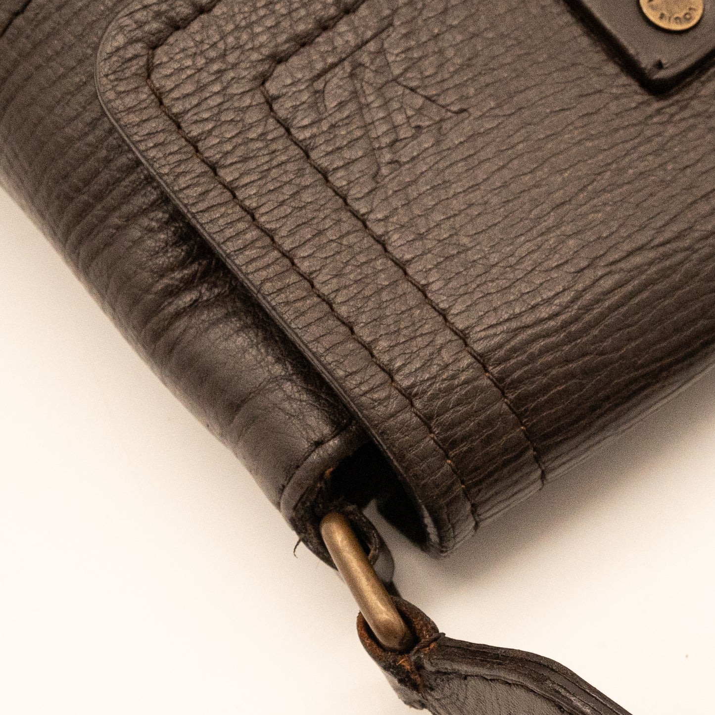 Louis Vuitton Utah Dark Brown Leather Crossbody Bag