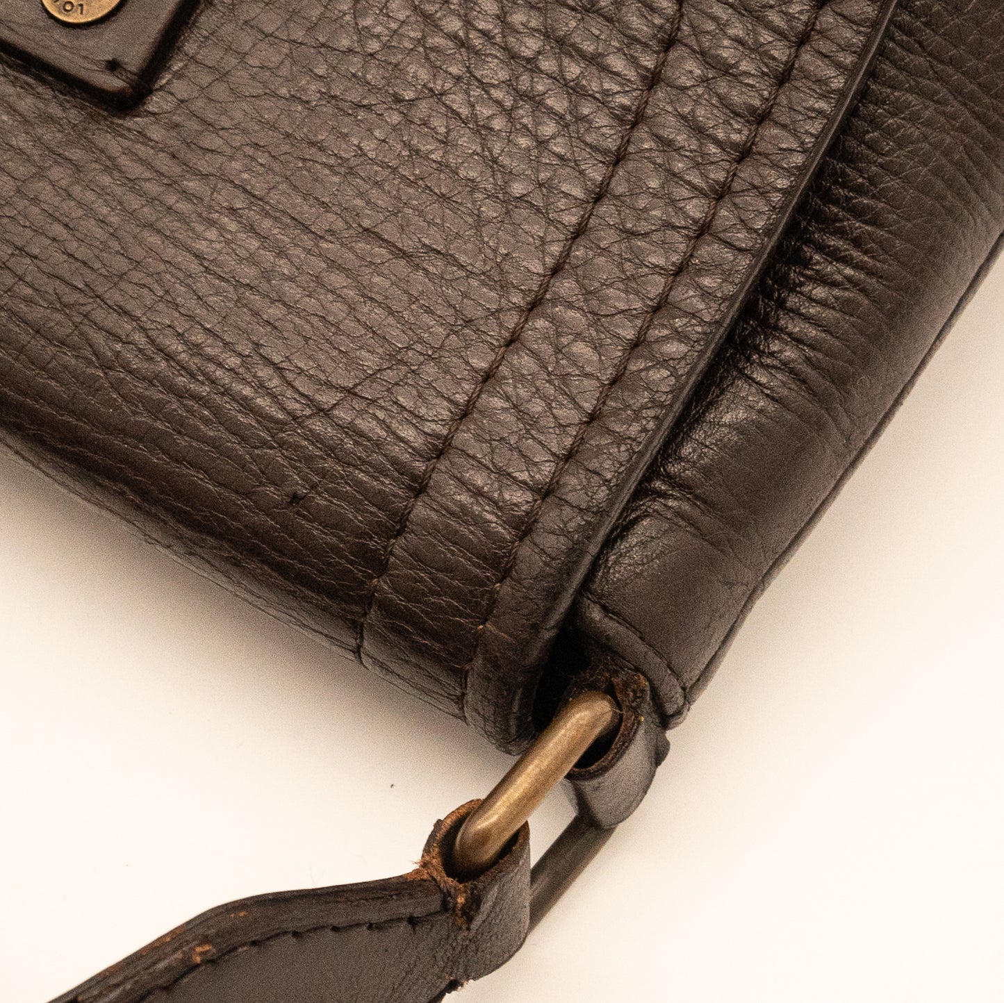 Louis Vuitton Utah Dark Brown Leather Crossbody Bag