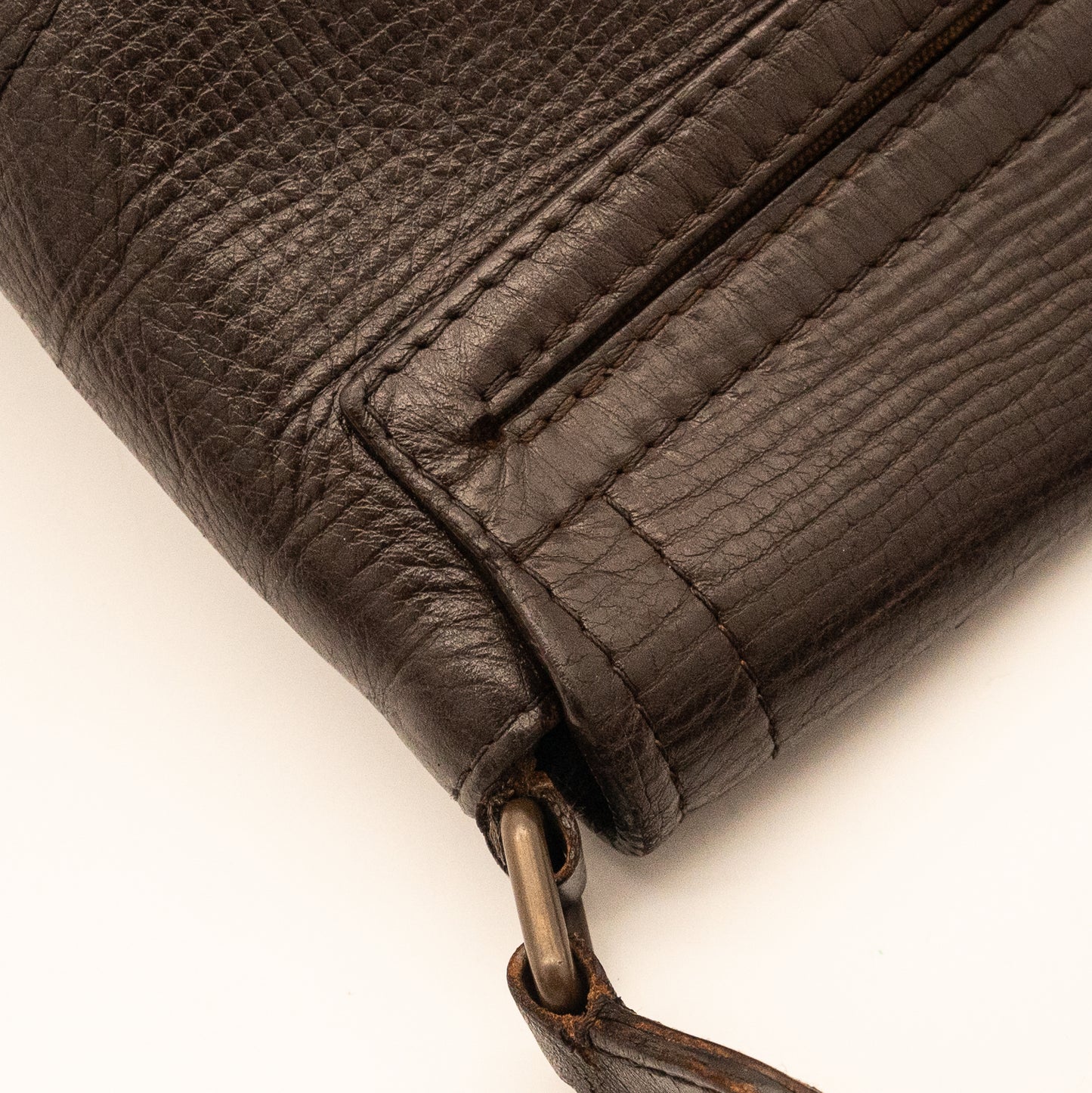 Louis Vuitton Utah Dark Brown Leather Crossbody Bag