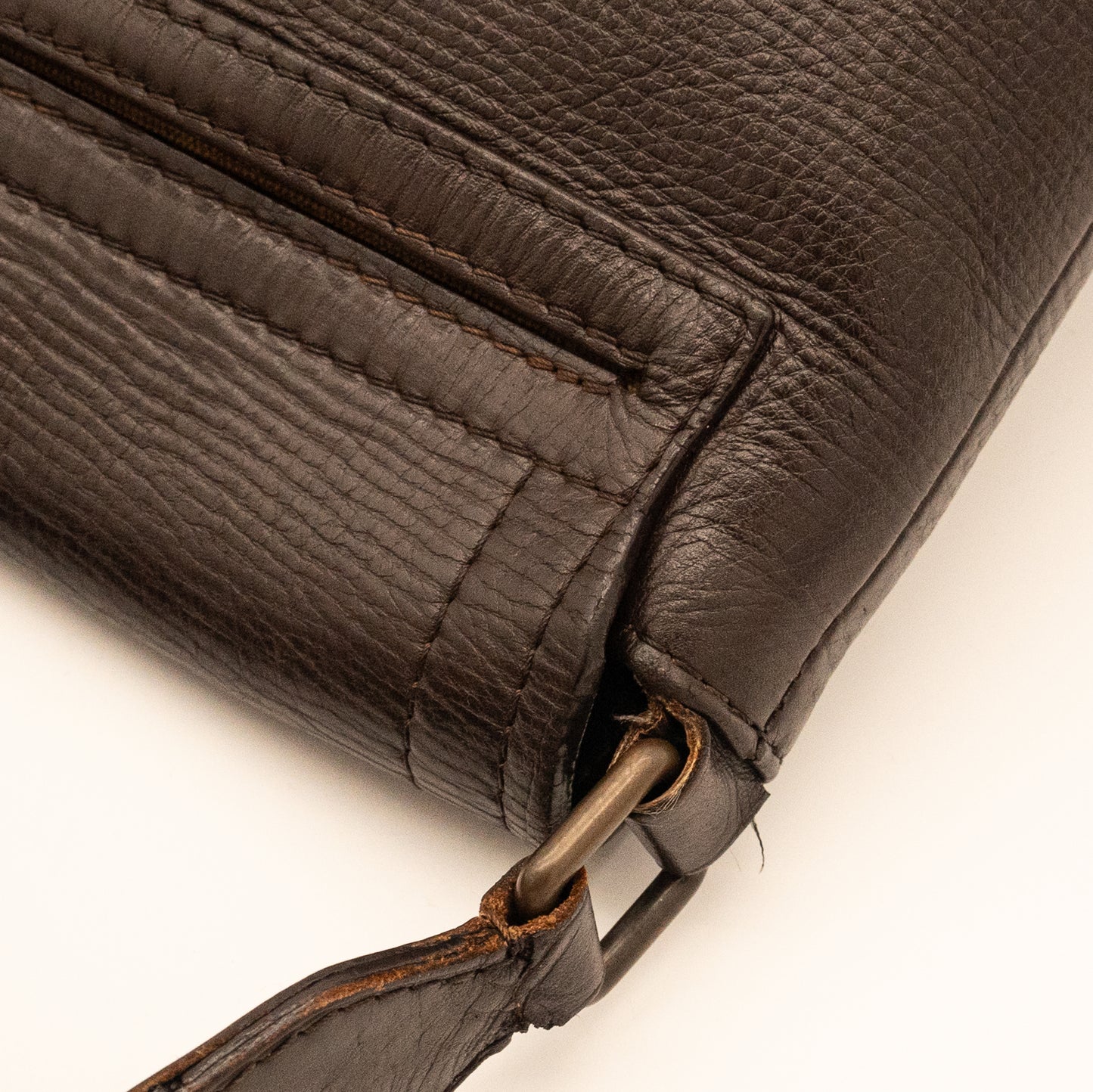 Louis Vuitton Utah Dark Brown Leather Crossbody Bag