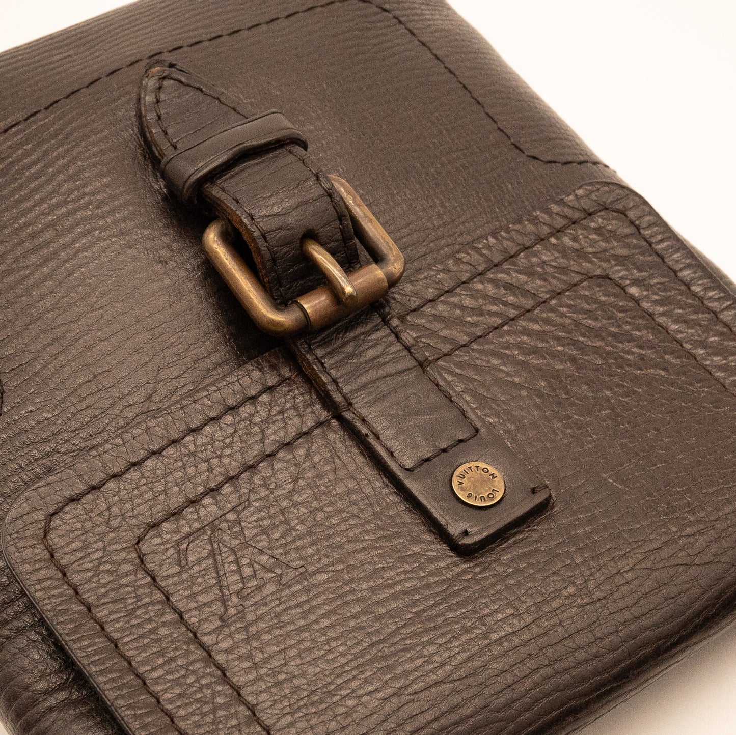 Louis Vuitton Utah Dark Brown Leather Crossbody Bag