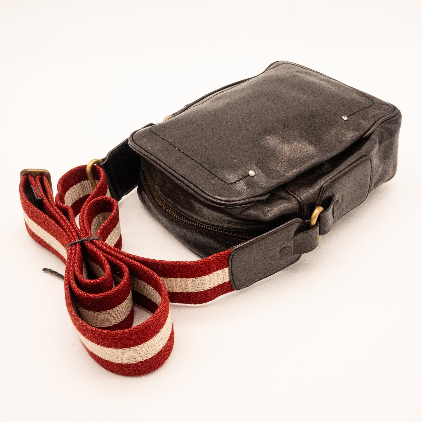 Bally Dark Brown Leather Crossbody Bag