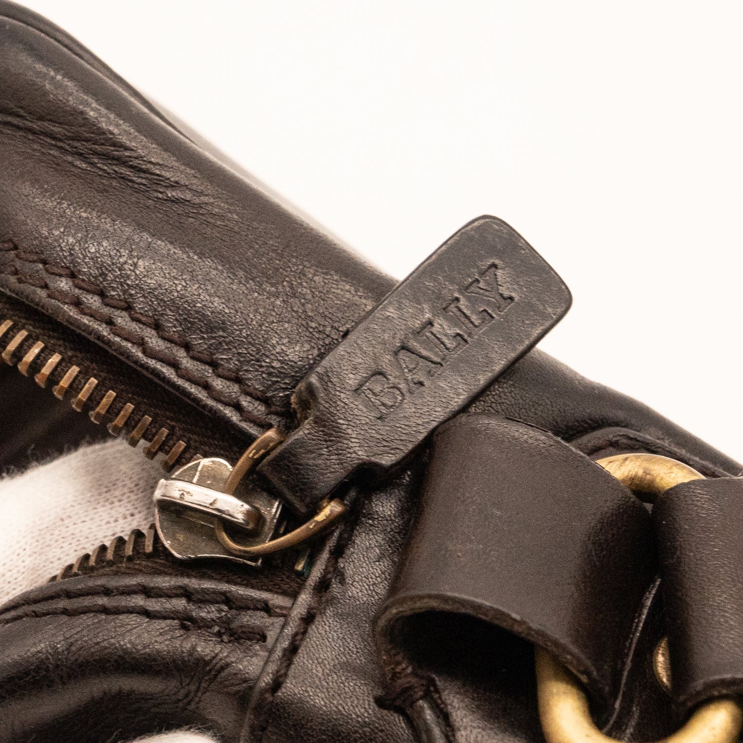 Bally Dark Brown Leather Crossbody Bag