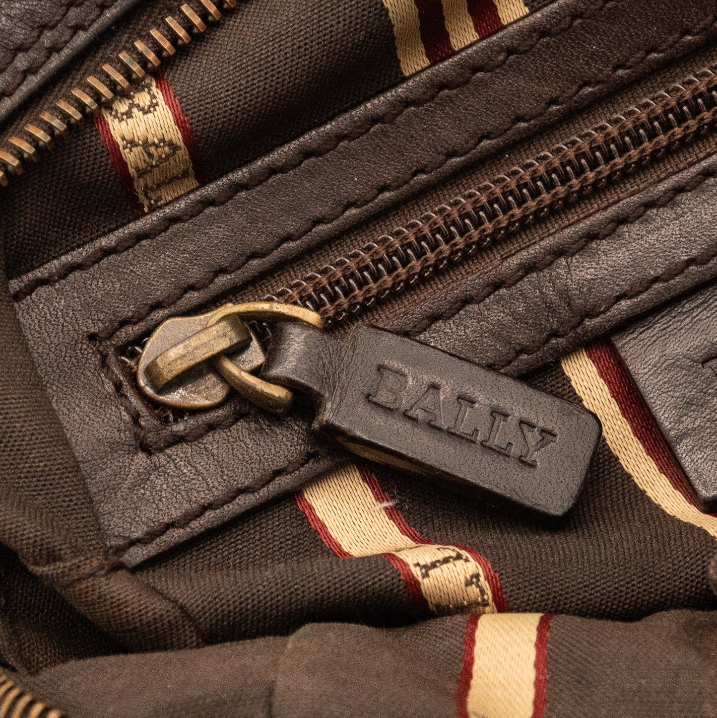 Bally Dark Brown Leather Crossbody Bag