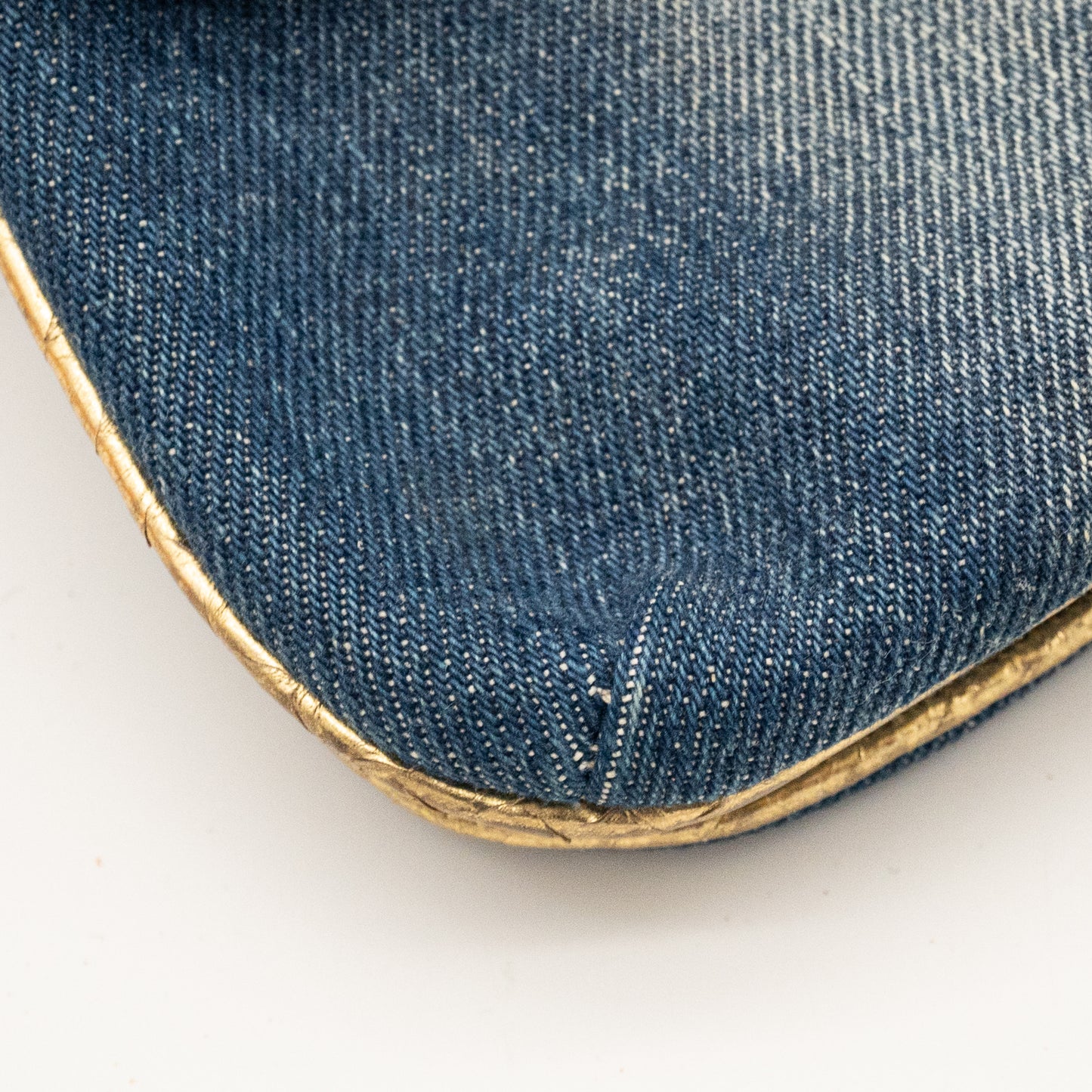 Roberto Cavalli Denim Snake Skin Embossed Clutch Shoulder Bag