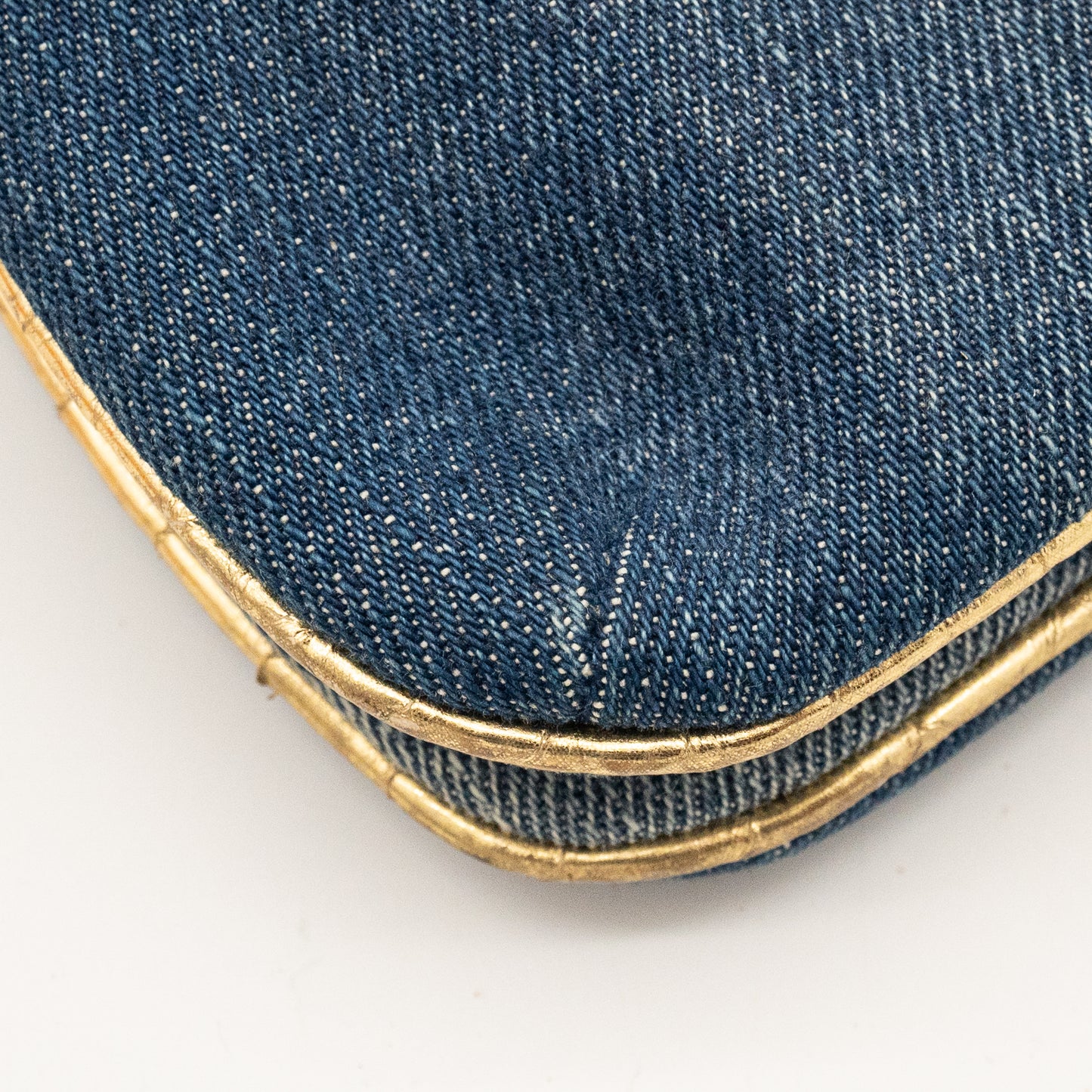 Roberto Cavalli Denim Snake Skin Embossed Clutch Shoulder Bag