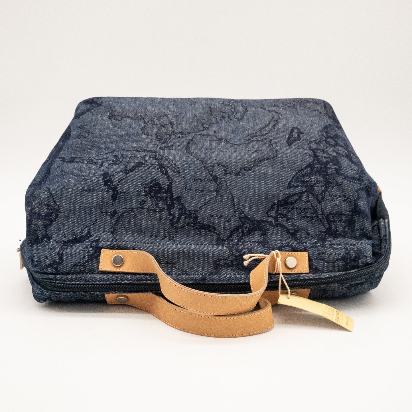 Alviero Martini 1A Classe Denim Map Print Bag Made in Italy