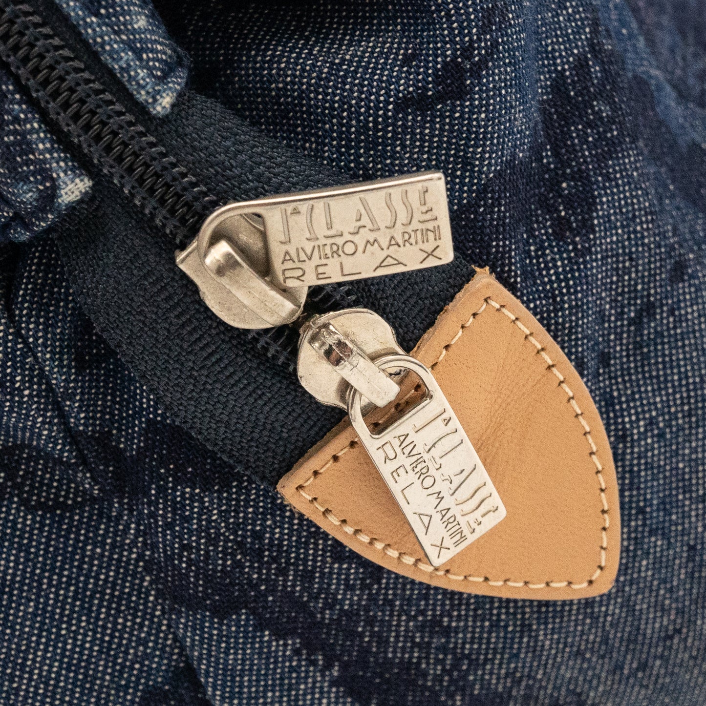 Alviero Martini 1A Classe Denim Map Print Bag Made in Italy