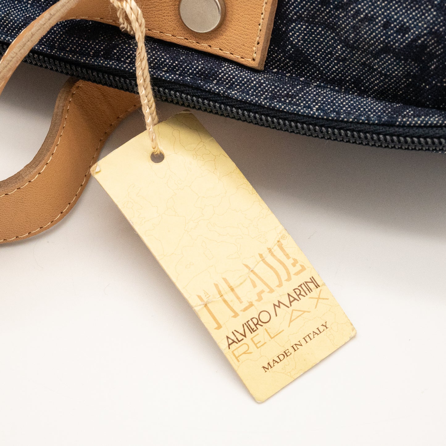 Alviero Martini 1A Classe Denim Map Print Bag Made in Italy