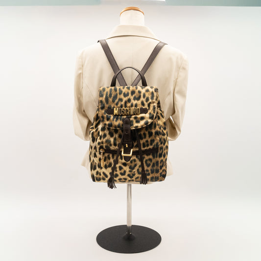 MOSCHINO Leapord Print Nylon Backpack
