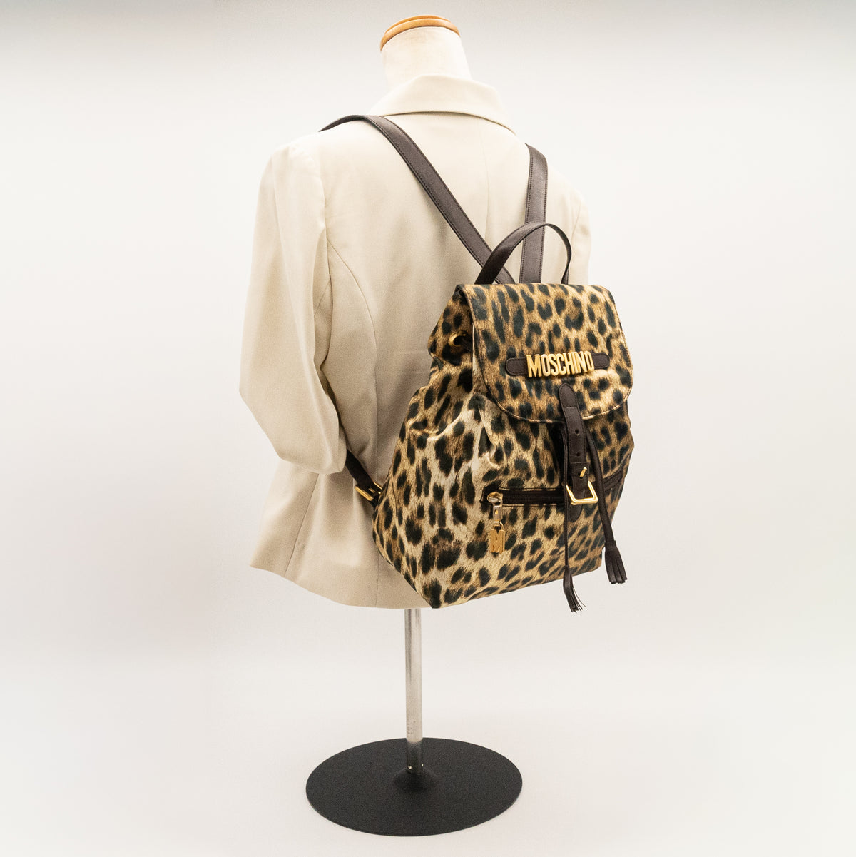 MOSCHINO Leapord Print Nylon Backpack