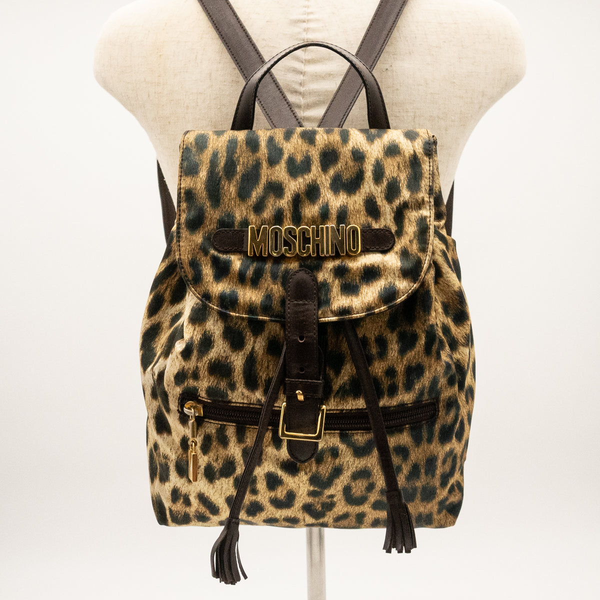MOSCHINO Leapord Print Nylon Backpack