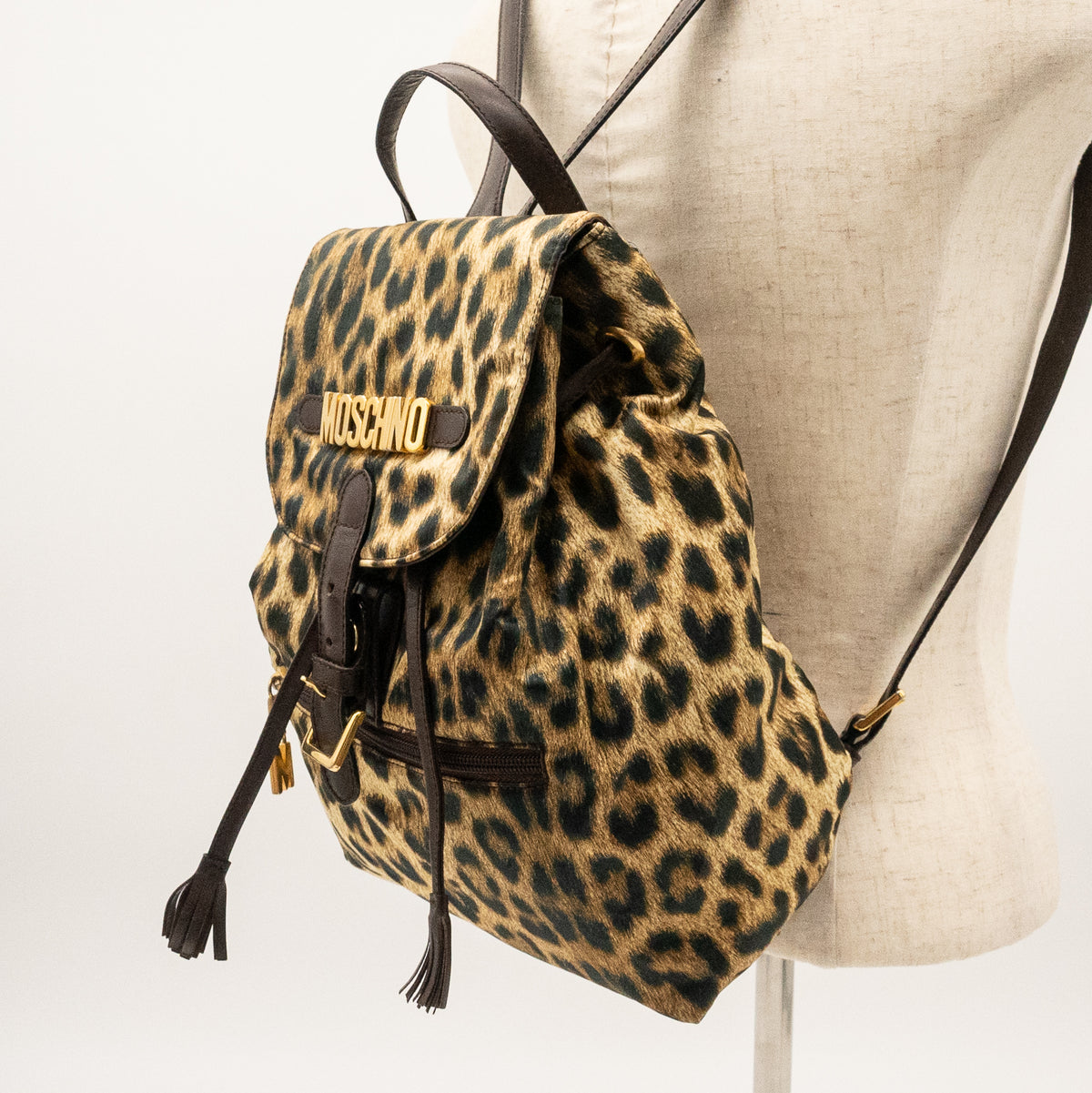 MOSCHINO Leapord Print Nylon Backpack
