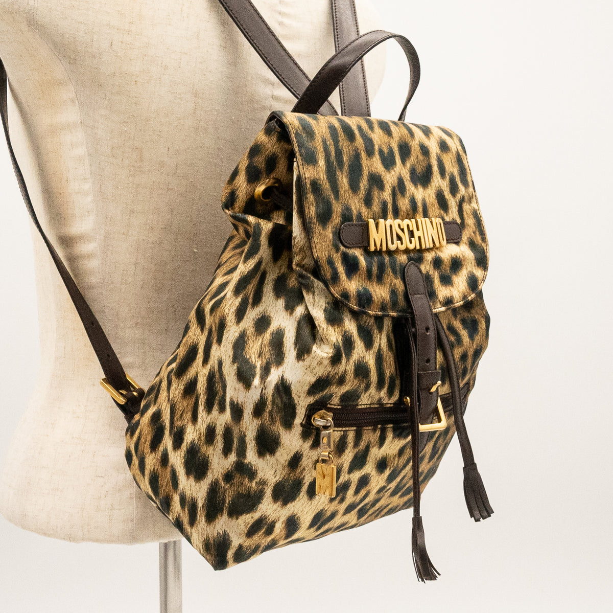 MOSCHINO Leapord Print Nylon Backpack