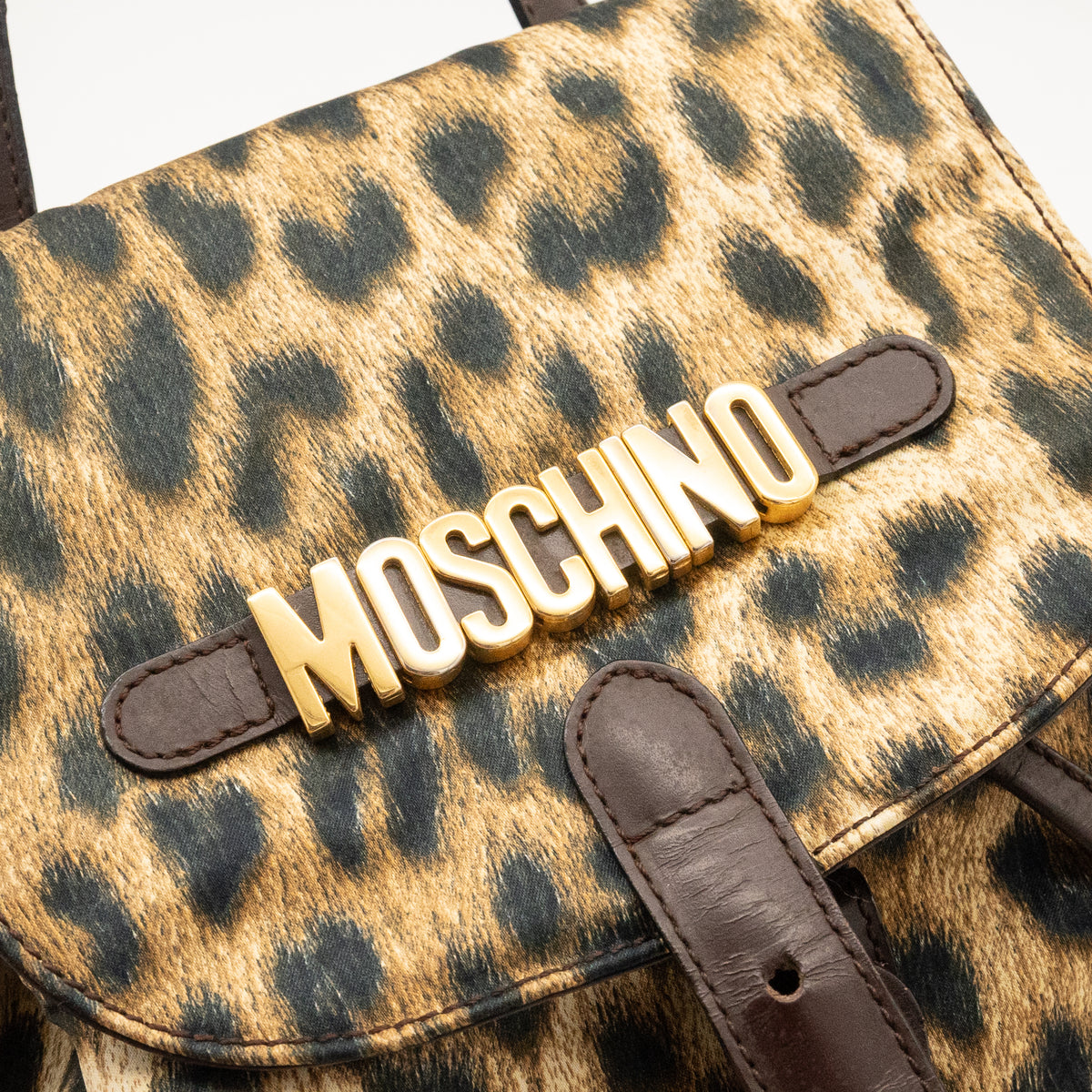 MOSCHINO Leapord Print Nylon Backpack