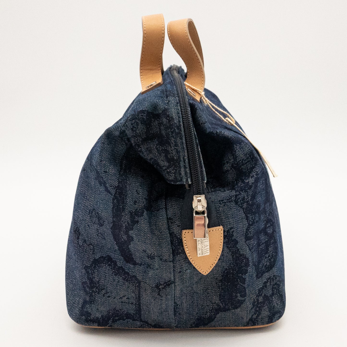 Alviero Martini 1A Classe Denim Map Print Bag Made in Italy