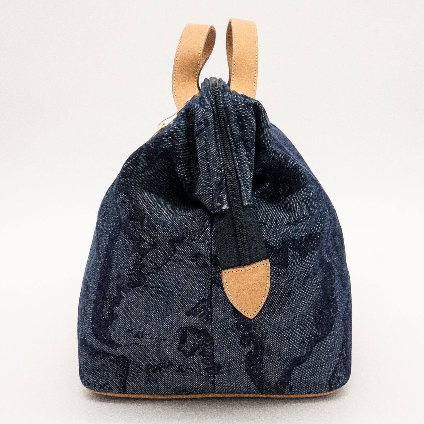Alviero Martini 1A Classe Denim Map Print Bag Made in Italy