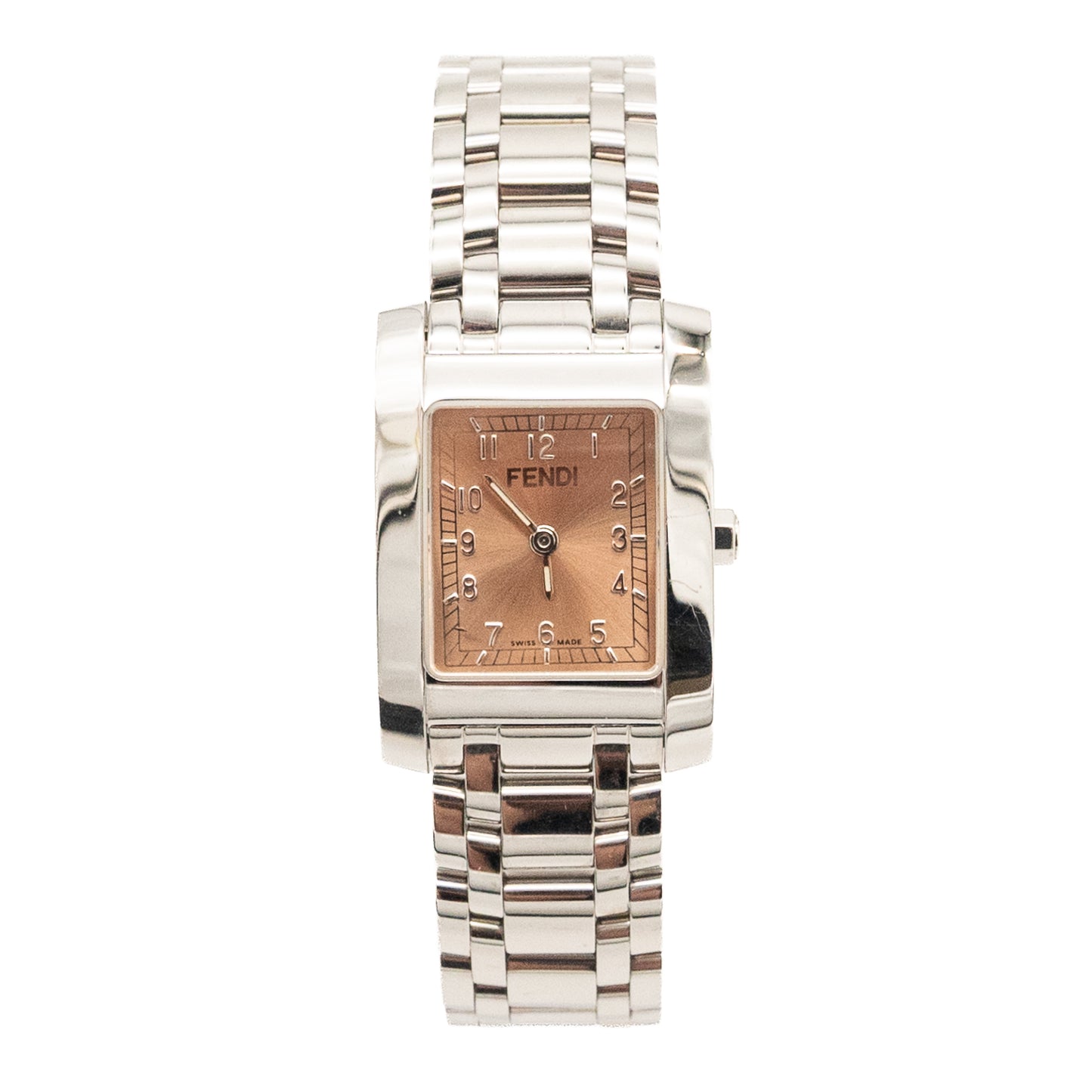 Fendi Rectangular Orologi Sapphire Crystal Watch Salmon Dial – Swiss Made