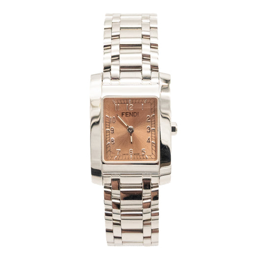Fendi Rectangular Orologi Sapphire Crystal Watch Salmon Dial – Swiss Made