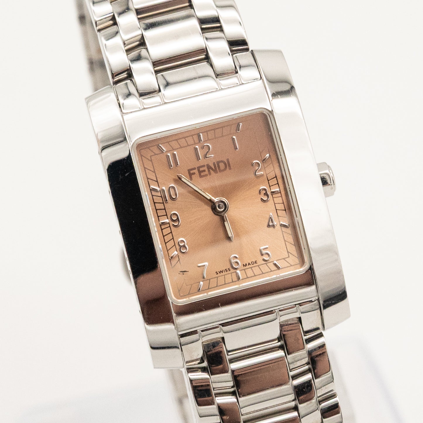 Fendi Rectangular Orologi Sapphire Crystal Watch Salmon Dial – Swiss Made