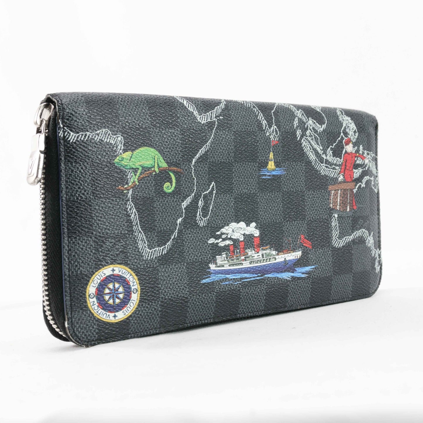 Louis Vuitton Brazza Wallet in Damier Graphite World Tour Print