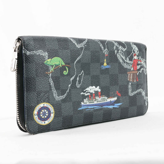 Louis Vuitton Brazza Wallet in Damier Graphite World Tour Print