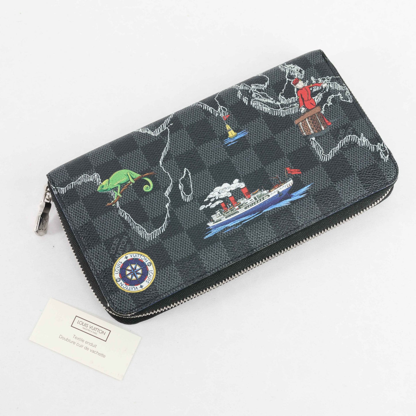 Louis Vuitton Brazza Wallet in Damier Graphite World Tour Print