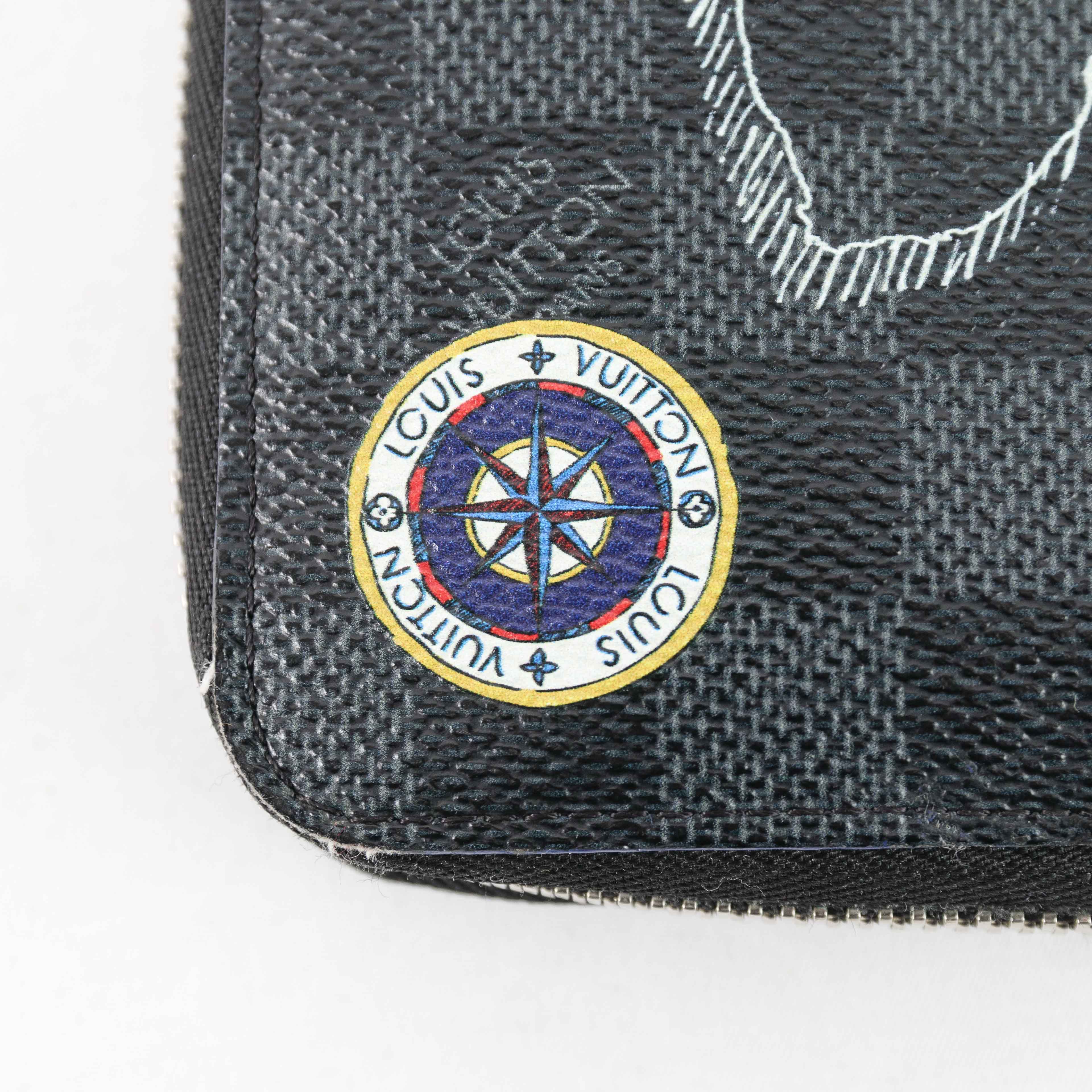 Louis Vuitton Brazza Wallet in Damier Graphite World Tour Print