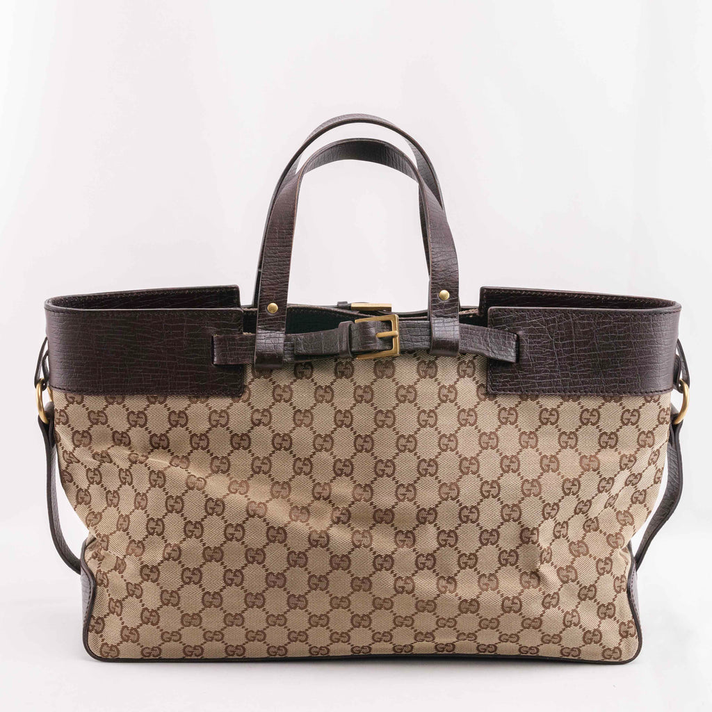 Authentic Gucci Monogram Canvas and Leather Tote bag