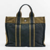 Authentic Hermes Black/Camo Green Canvas Fourre Tout PM Bag