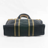 Authentic Hermes Black/Camo Green Canvas Fourre Tout PM Bag