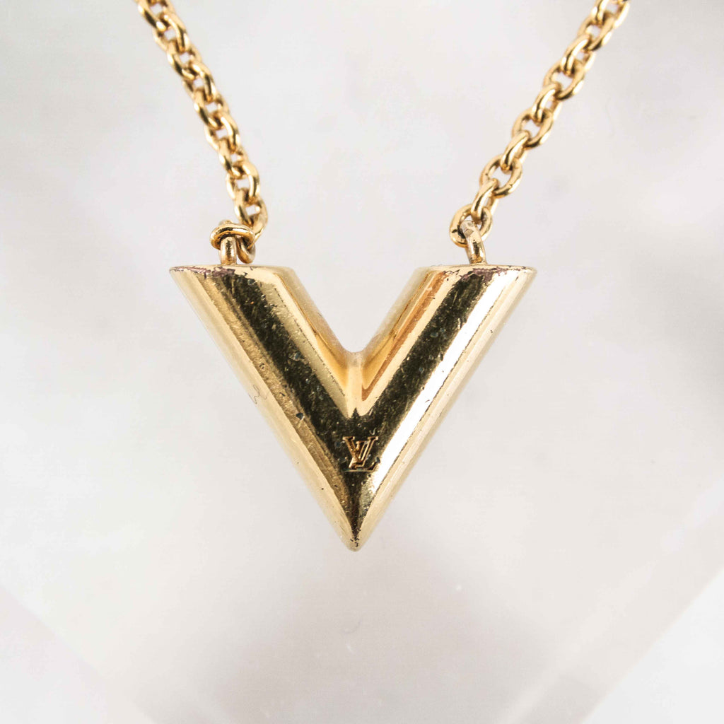 Louis Vuitton Essential V Gold-Tone Necklace