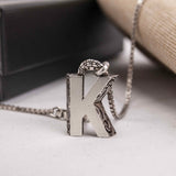 Authentic Gucci Silver Necklace with "K" Pendant