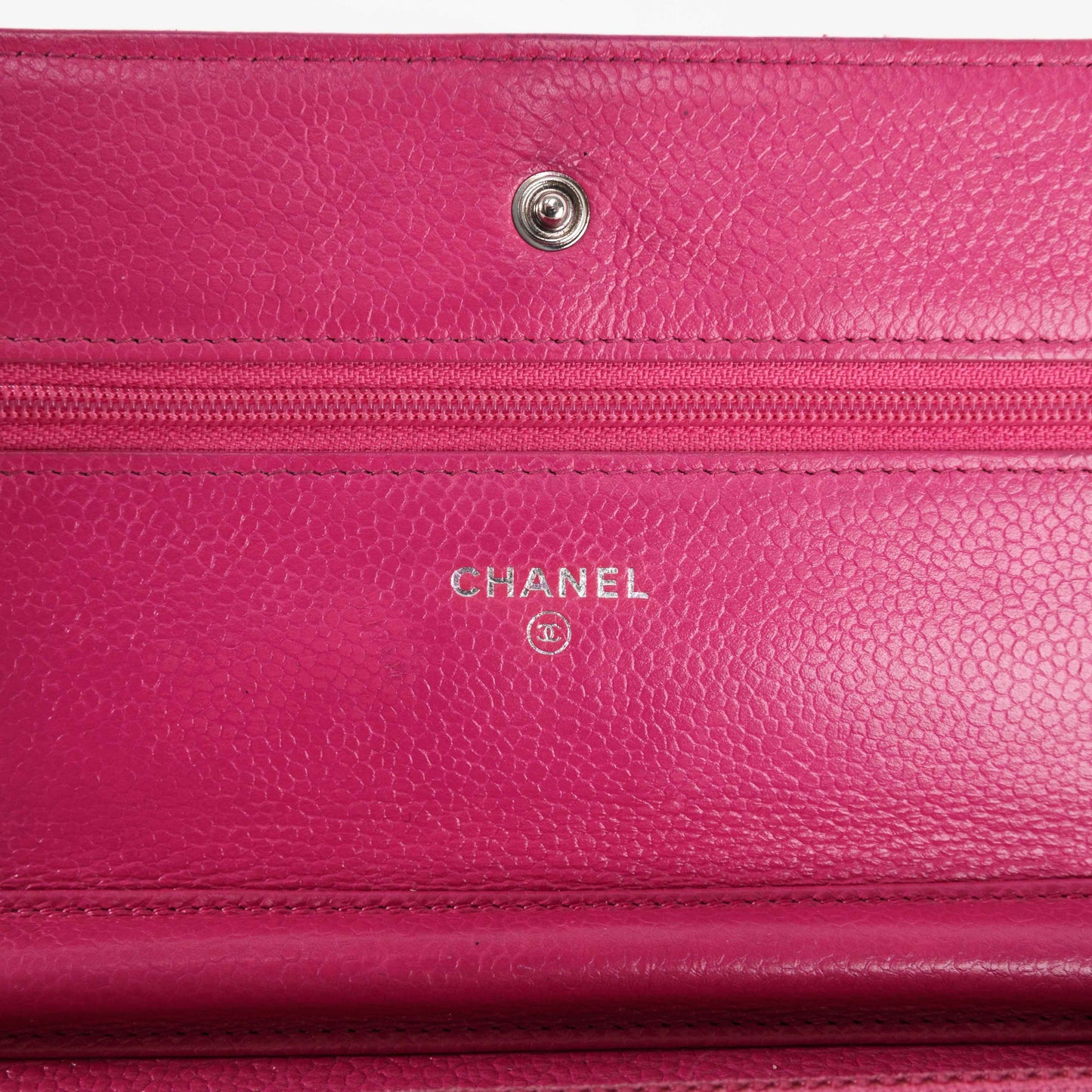 Chanel Classic Quilted Chain Wallet in Pink Caviar Leather