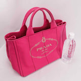 Authentic PRADA canvas Canapa tote 2-way bag in Pink