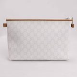 Authentic Vintage Gucci Plus White Monogram Clutch Bag.