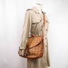 Authentic MCM Brown Visetos Leather Satchel bag