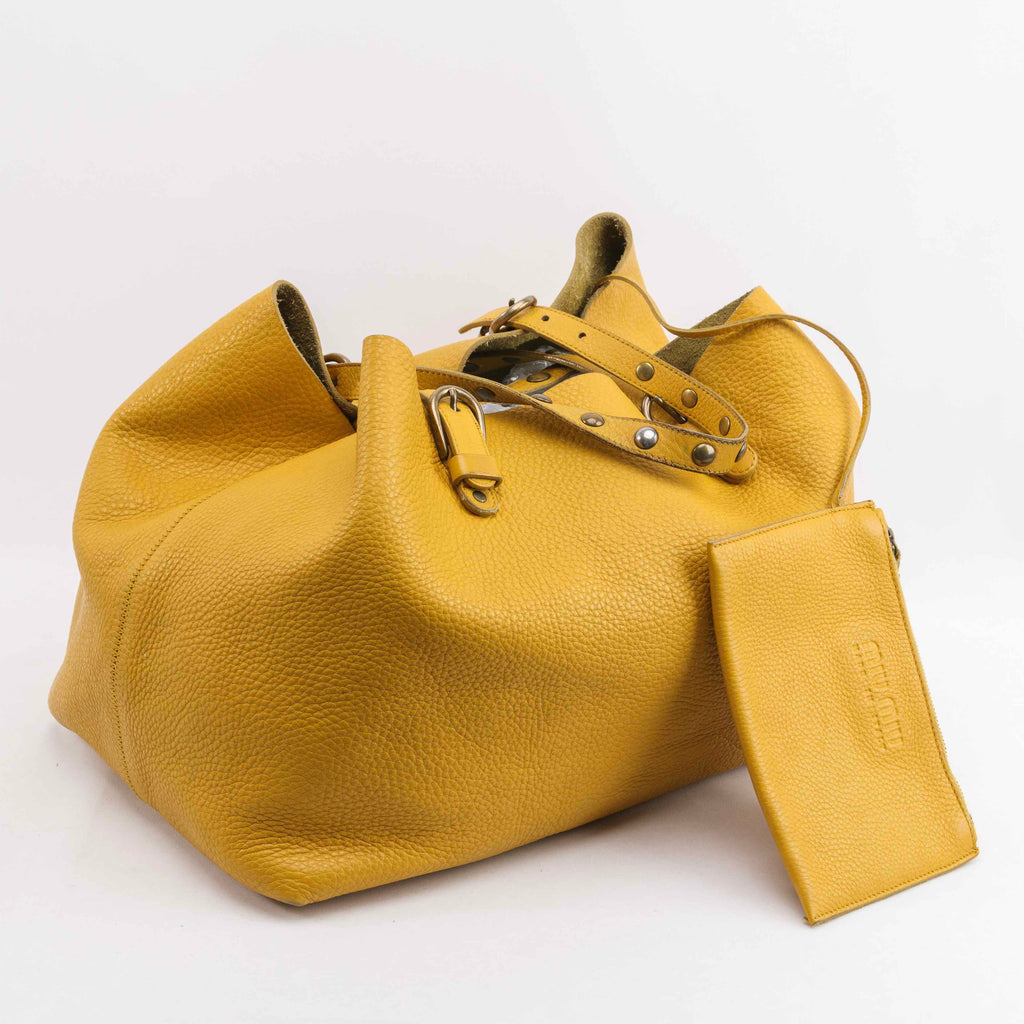 Authentic Miu Miu Yellow Leather Tote bag