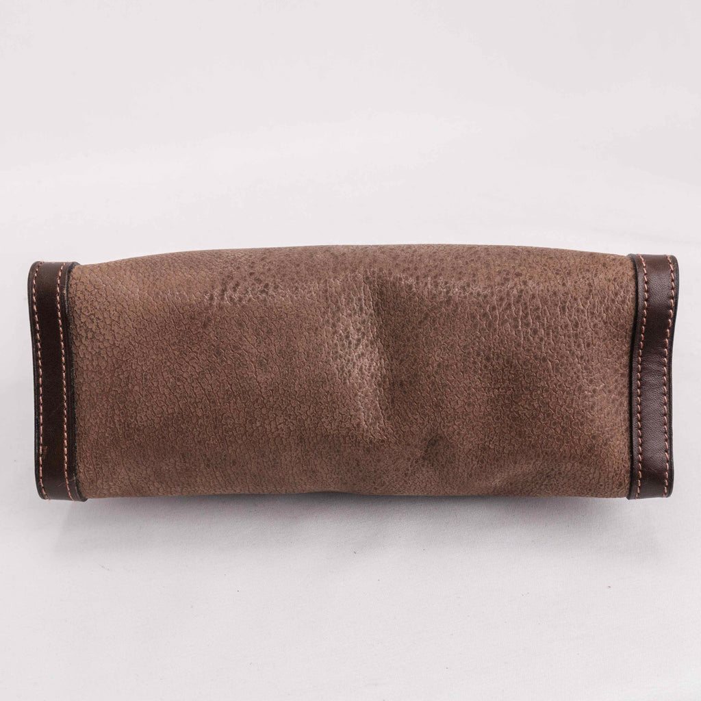 Authentic Gucci Vintage Brown Leather Clutch Bag.