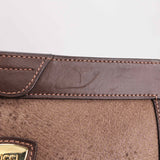 Authentic Gucci Vintage Brown Leather Clutch Bag.