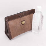 Authentic Gucci Vintage Brown Leather Clutch Bag.