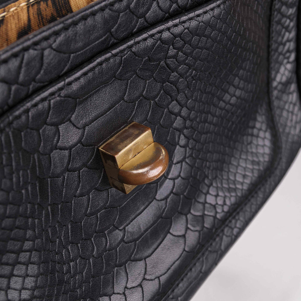 Authentic Gatsby Python Embossed shoulder bag