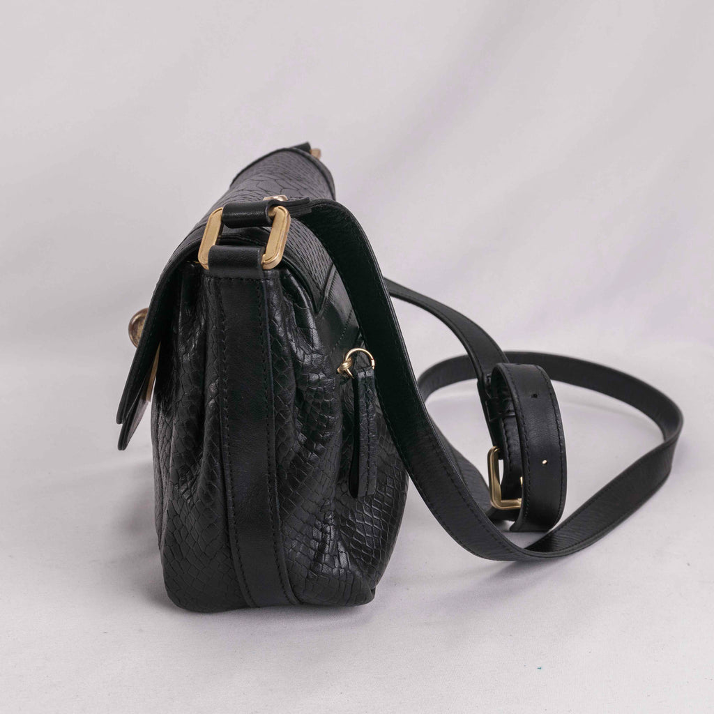 Authentic Gatsby Python Embossed shoulder bag